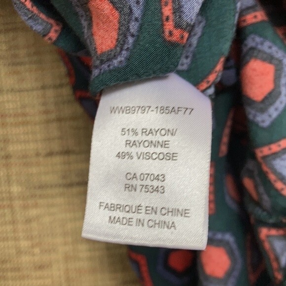 Rachel Zoe geo print blouse top - Picture 7 of 8